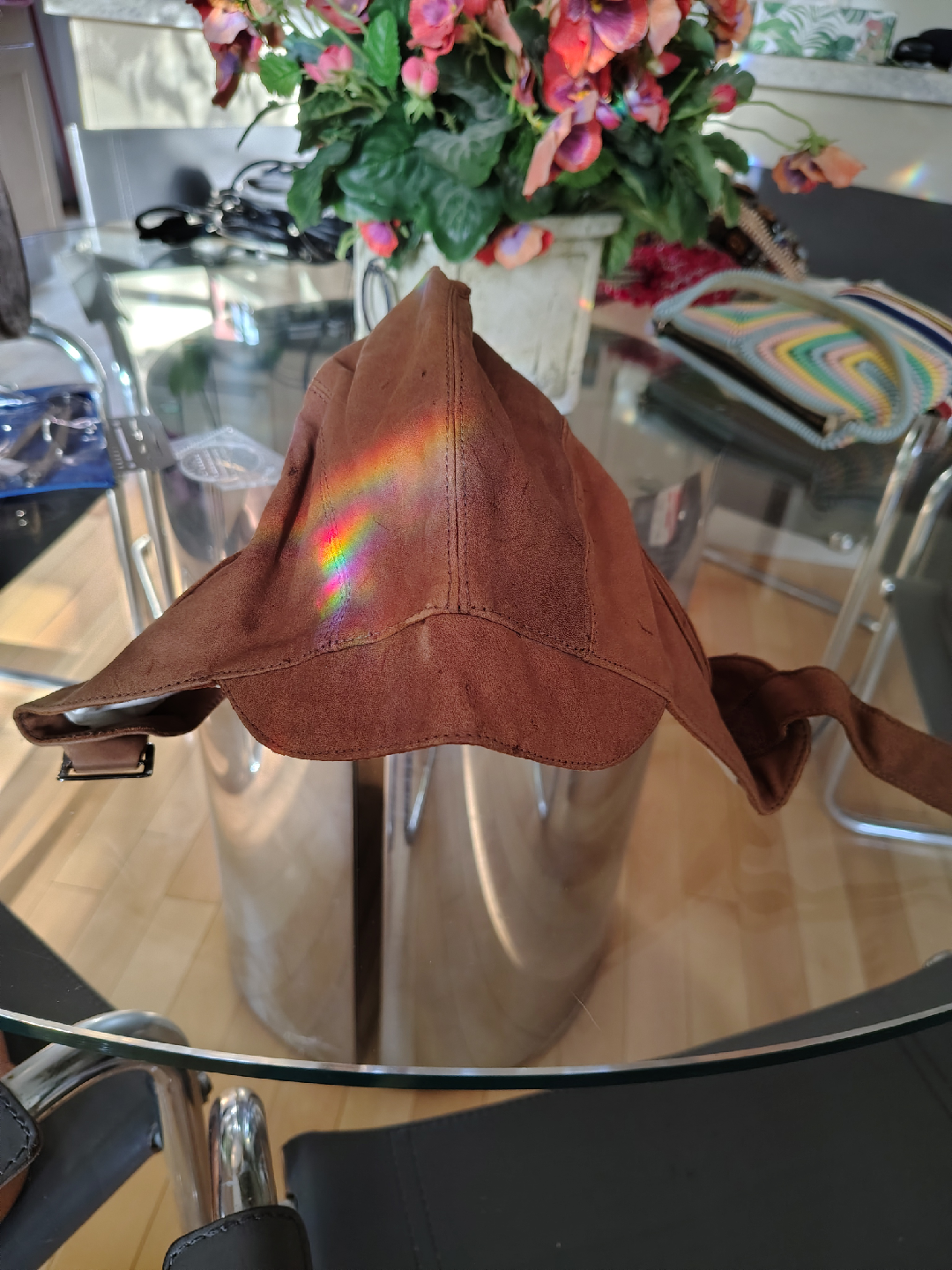 Vintage Brown Leather Aviator Hat - Size M.  Robert - photo 3