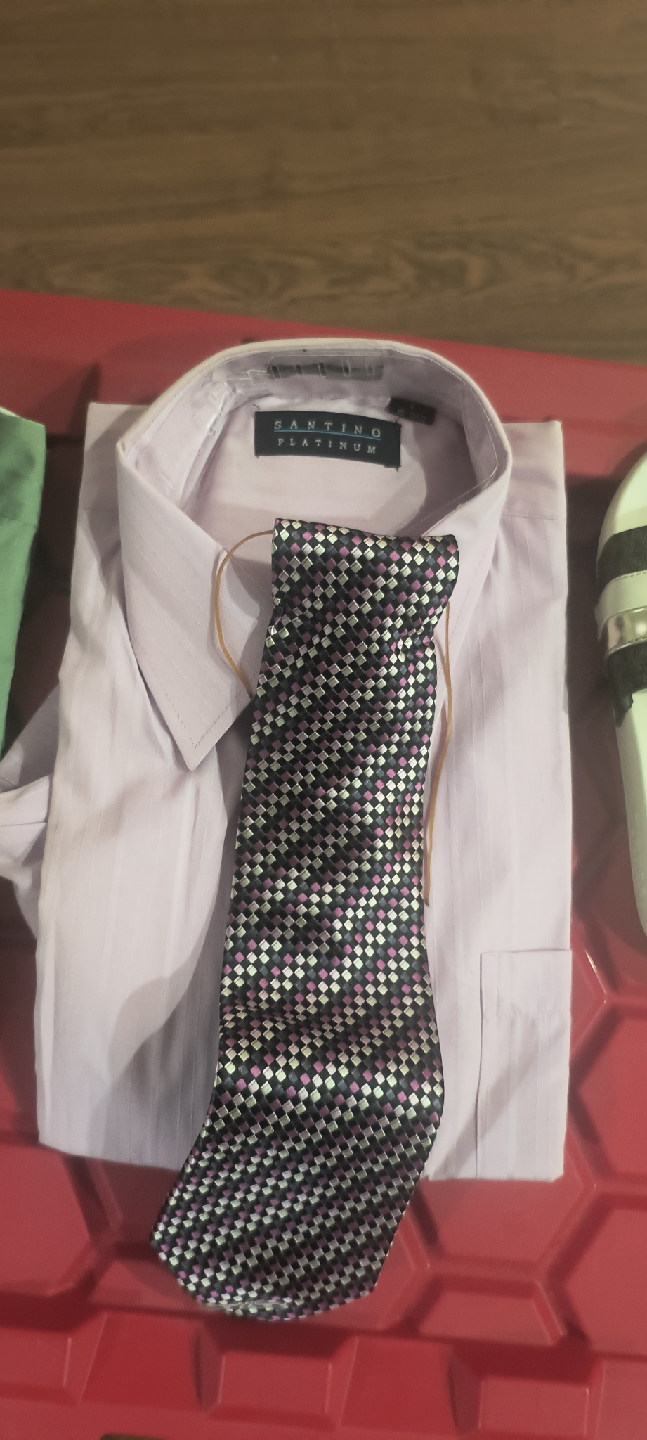 Santino Platinum Shirt & Tie Set