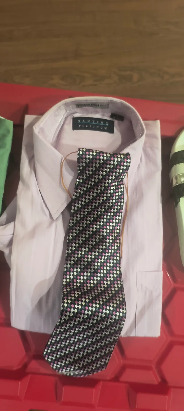 Santino Platinum Shirt & Tie Set thumbnail
