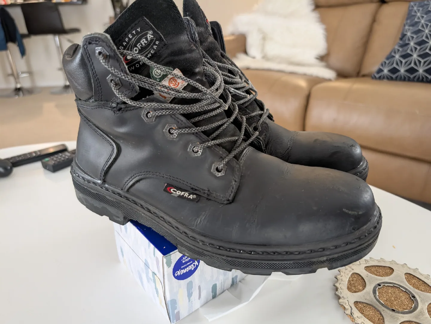 Cofra Black Leather Safety Workwear Boots - Size 10 image indicator(2)