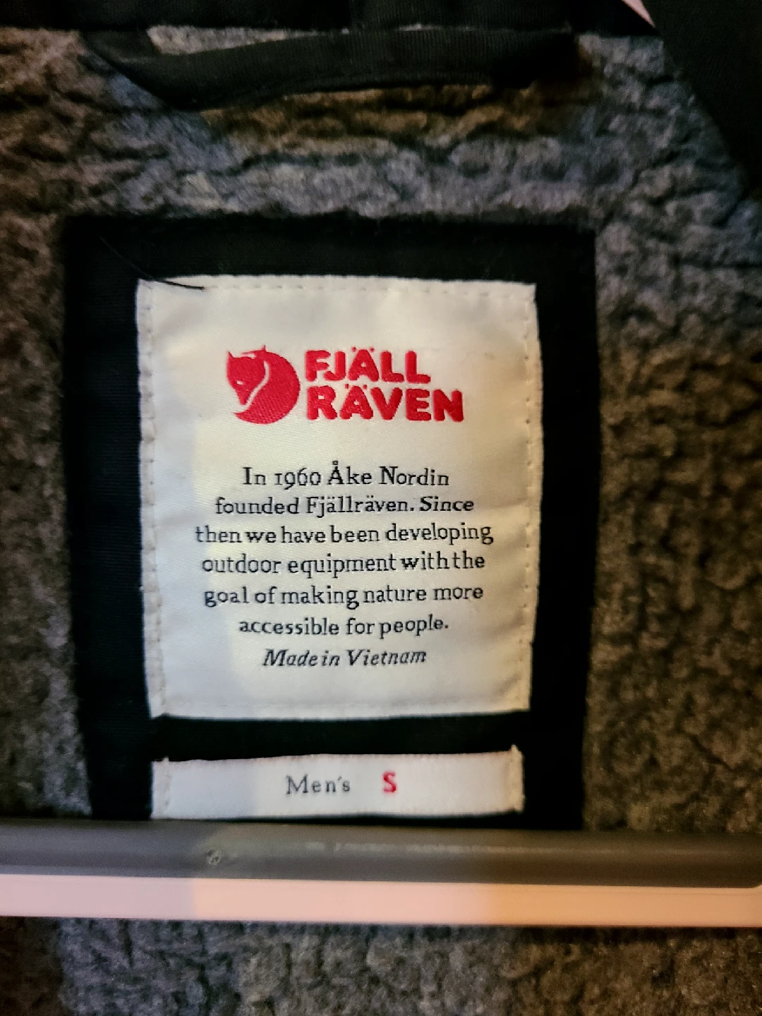 Fjallraven Black Jacket, Size Small