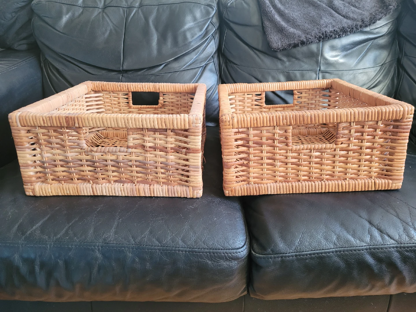 Wicker Storage Baskets - Set of 2