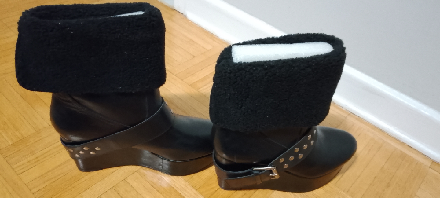 Report Black Platform Wedge Boots - photo 4