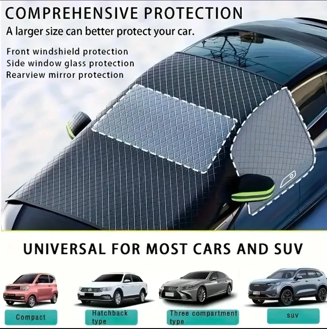 Windshield Snow Cover, Sunshade, Bird Poo, For Most Vehicles. image indicator(2)