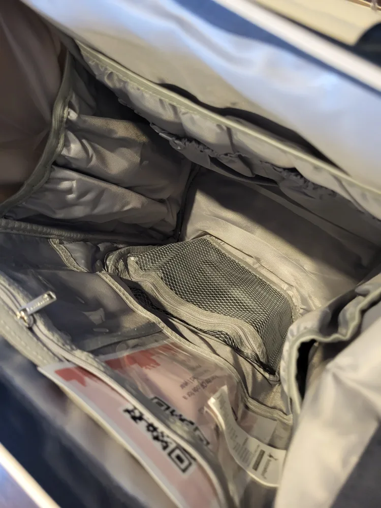 BabbleRoo Leather Diaper Bag Backpack - Blueberry Cream image indicator(9)