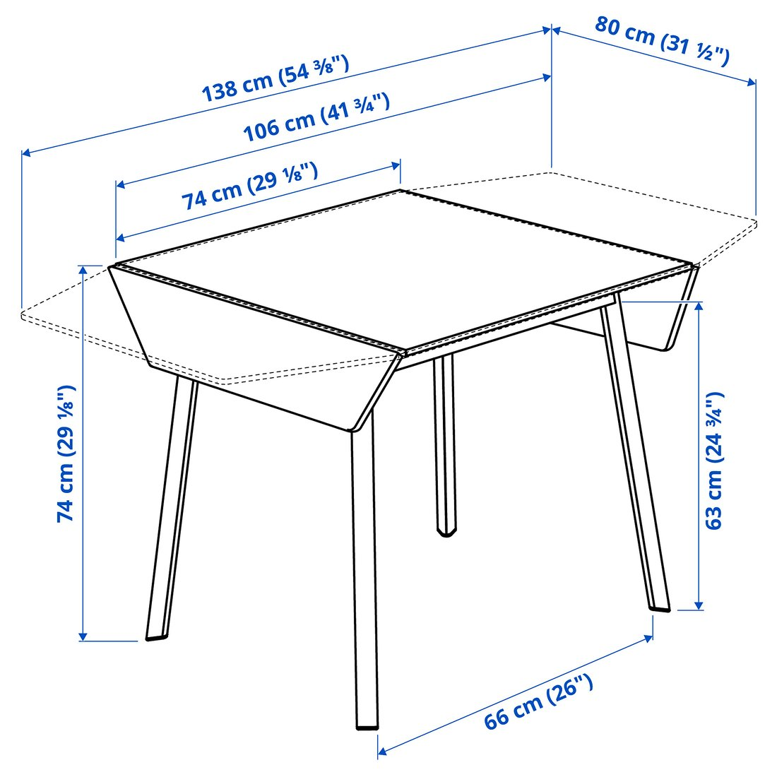 Bamboo Drop-leaf table - photo 3