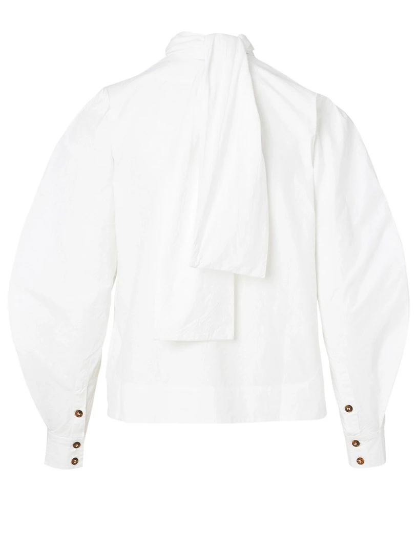 NWOT GANNI White Cotton Blouse (10)