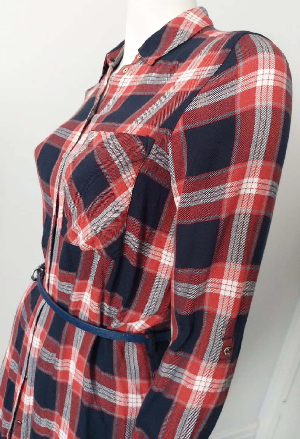 Dynamite Plaid Shirt Dress - Size XS image indicator(4)
