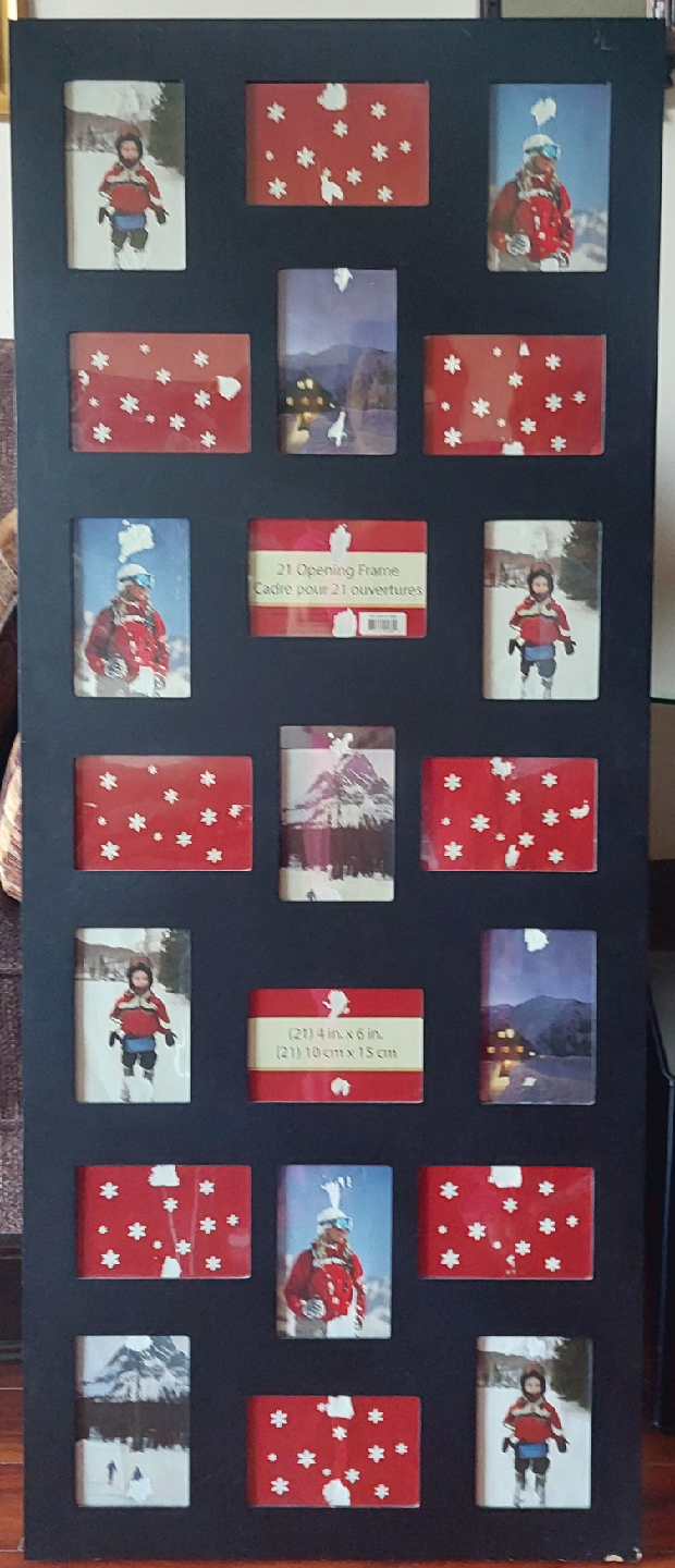 2 - Black frame with multiple slots for photos of $ 15 each.