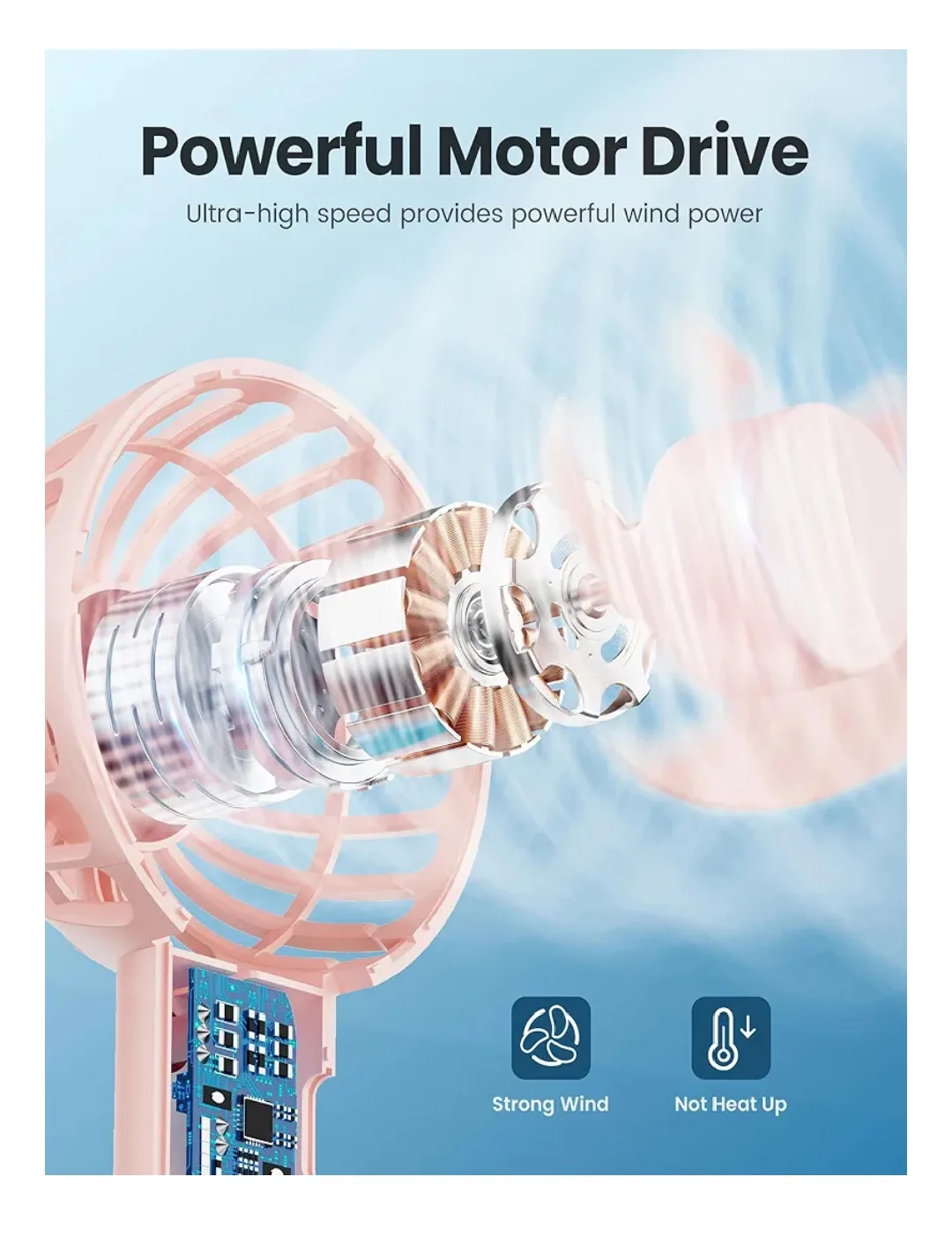 Portable Mini Fan with Base & Lanyard image indicator(3)