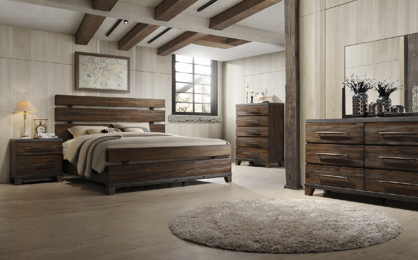Forge Rustic Brown Queen Bedroom Set - photo 2