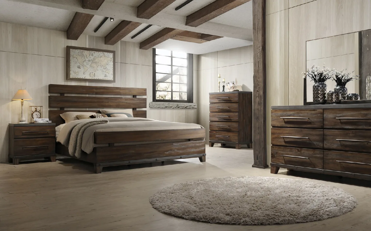 Forge Rustic Brown Queen Bedroom Set image indicator(2)