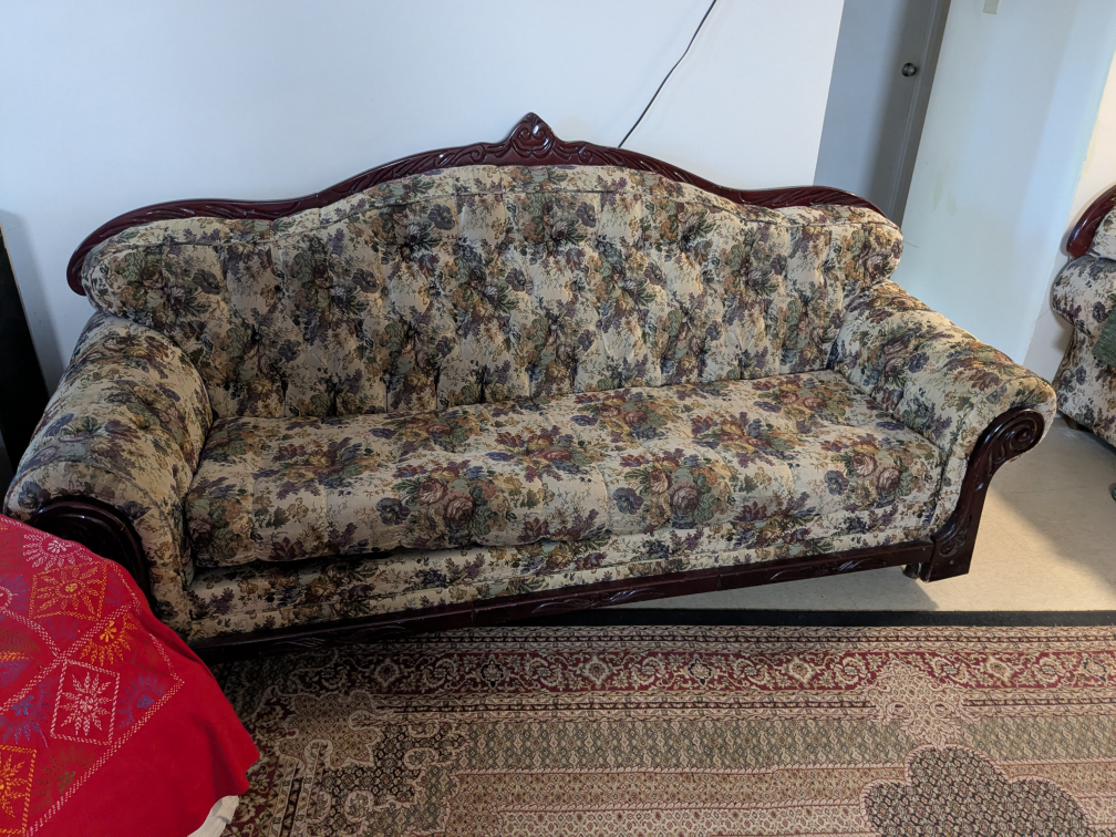 Floral Pattern Antique Duncan Phyfe Sofa