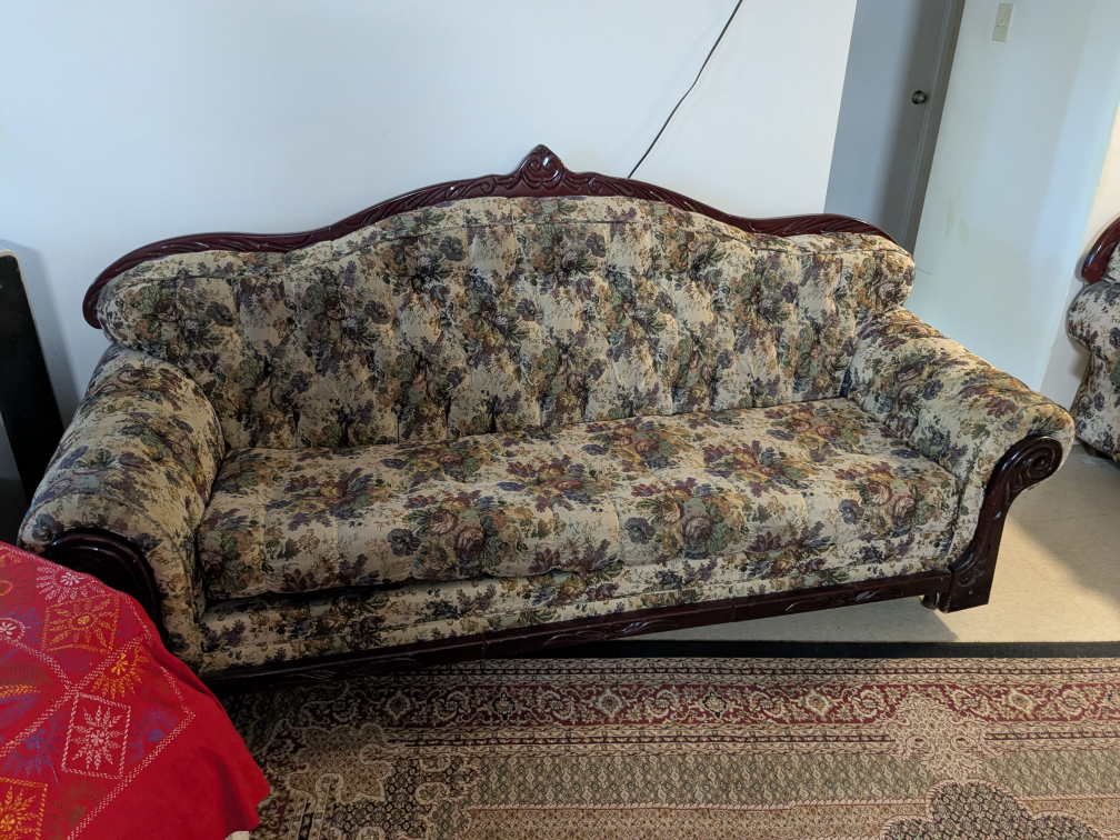 Floral Pattern Antique Duncan Phyfe Sofa - photo 2