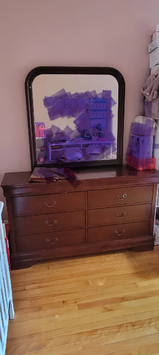 Commode vintage avec miroir