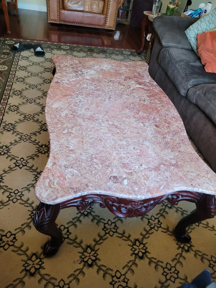 Antique Carved Wood & Marble Furniture Set image indicator(6)