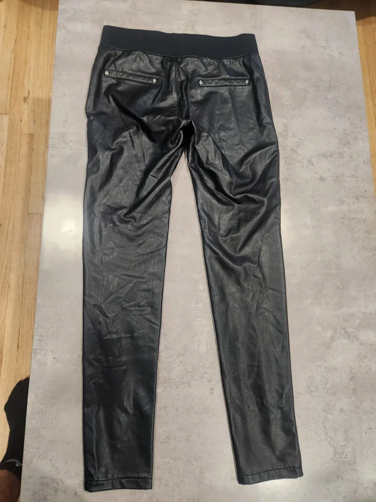 Alexander Wang Black Faux Leather Pants Size 29/30 image indicator(4)