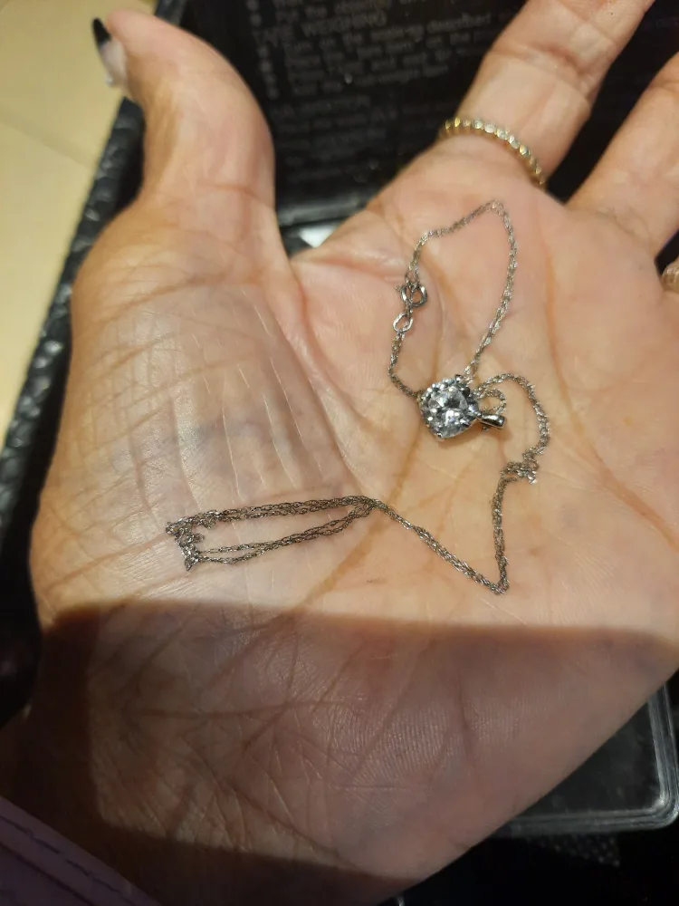 Authentic Solid 14k white gold 2CTTW CZ SOLITARE NECKLACE thumbnail