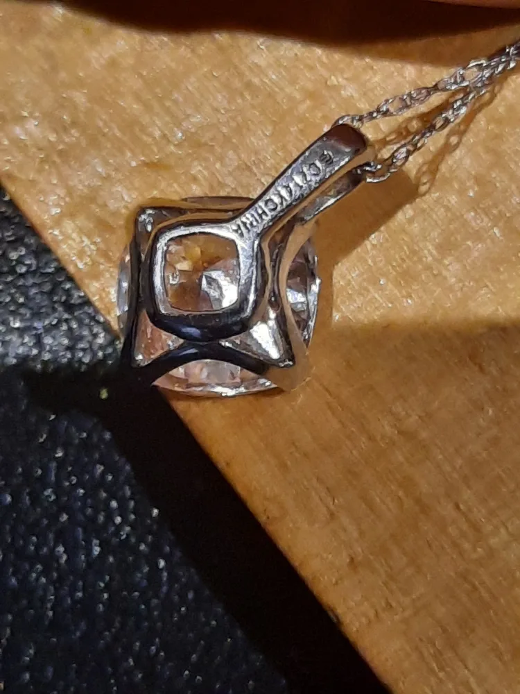 Authentic Solid 14k white gold 2CTTW CZ SOLITARE NECKLACE image indicator(3)