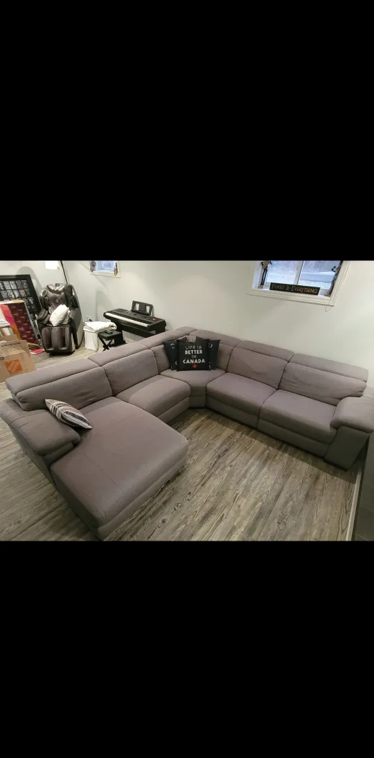 Grey Sectional Sofa with Recliners image indicator(2)
