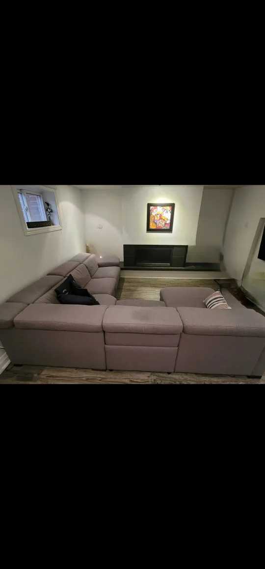 Grey Sectional Sofa with Recliners image indicator(3)