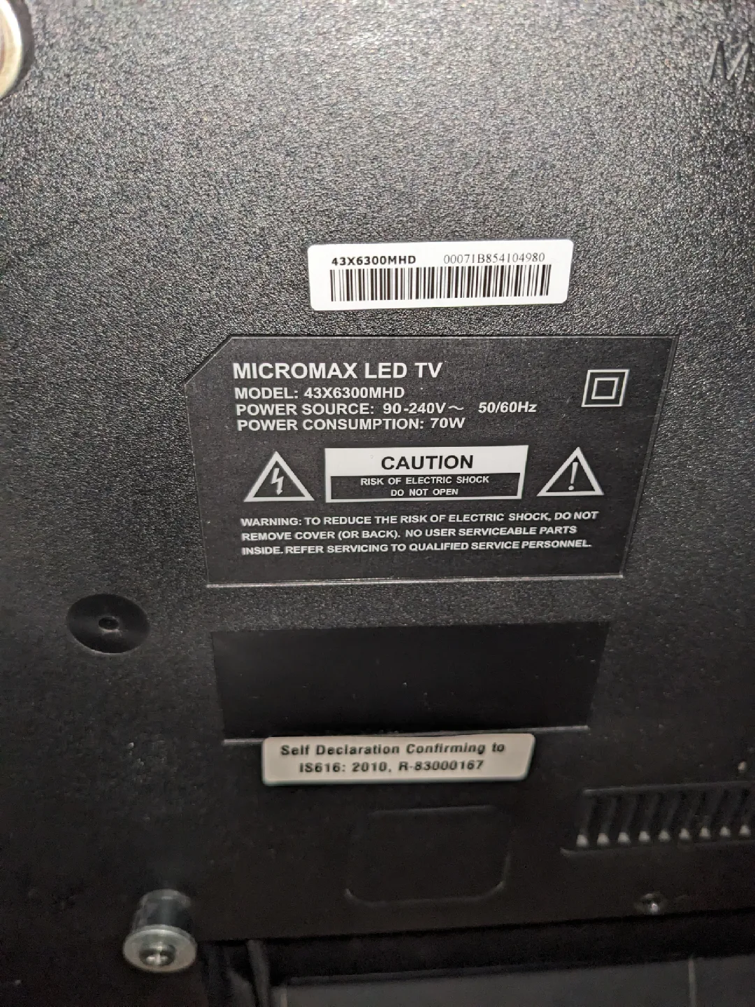Micromax 43X6300MHD 43" LED TV (Damaged) image indicator(2)