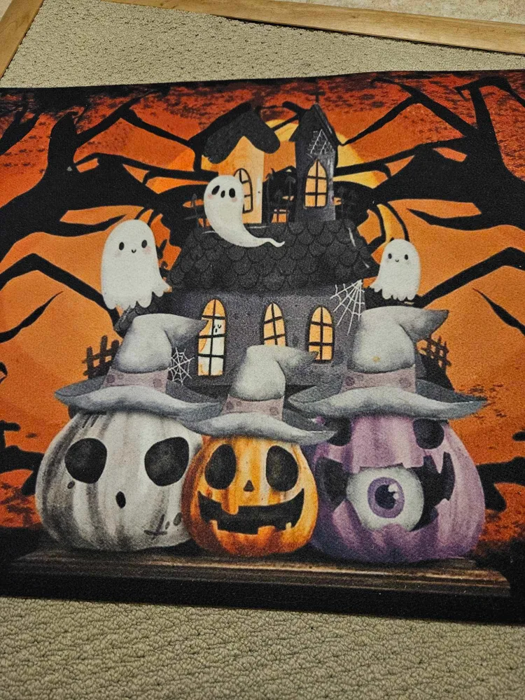 Halloween Doormat with Haunted House Design image indicator(3)