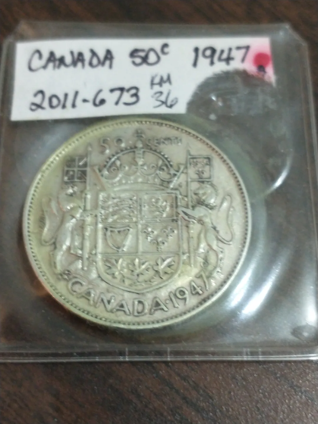 1947 Canada 50 cents .800 silver, KM #36 image indicator(5)