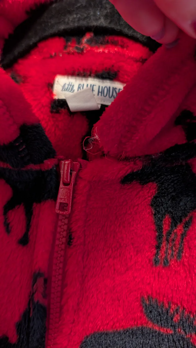 Little Blue House Red Moose Onesie Size 14 kids image indicator(4)