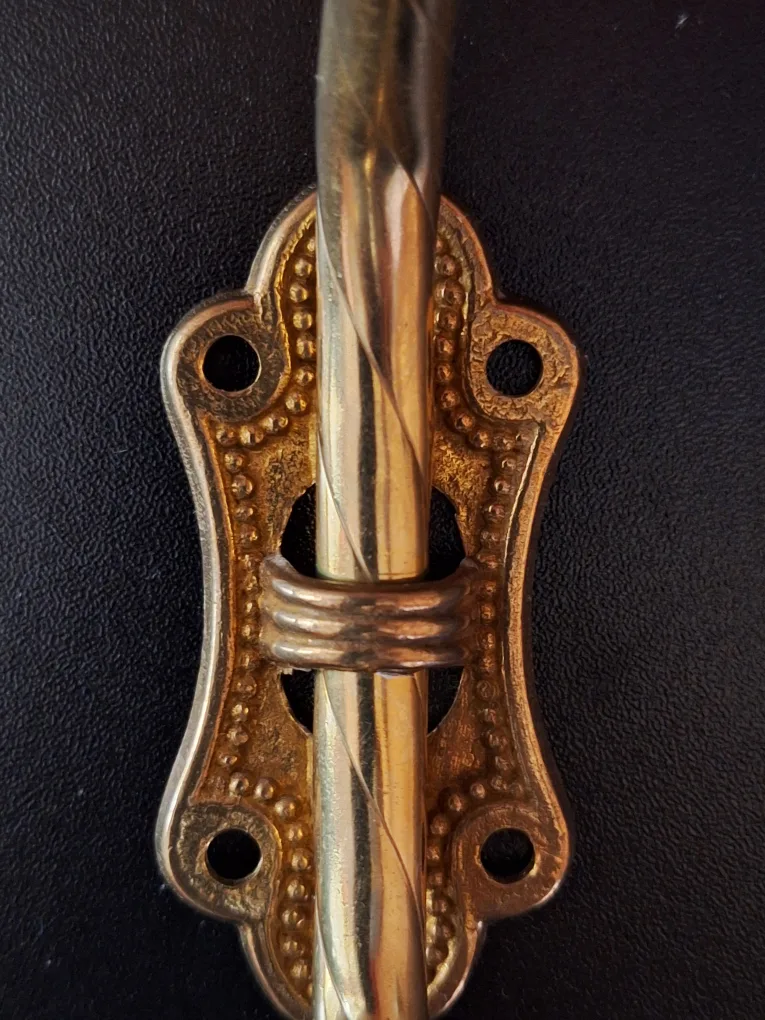 Set of 4 Vintage Brass and Ceramic  Coat Hooks image indicator(3)