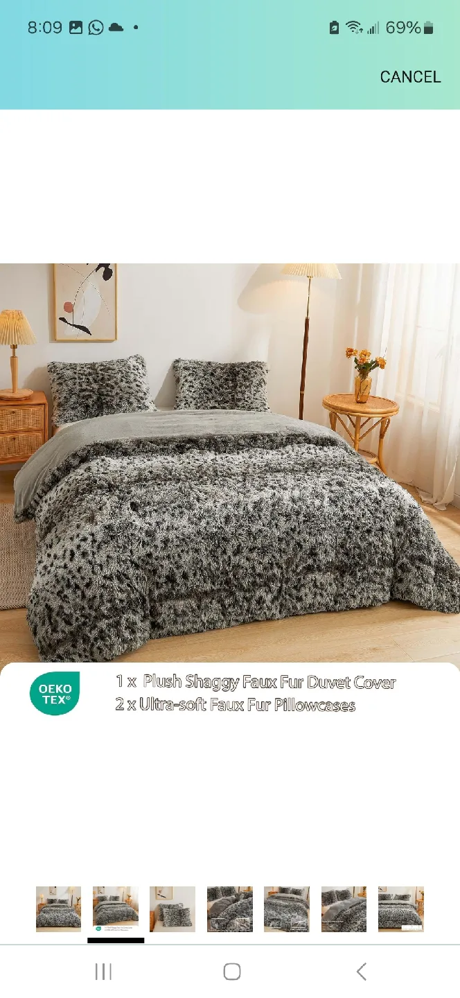 Plush Shaggy Faux Fur Duvet Cover & 2 Pillowcases image indicator(2)