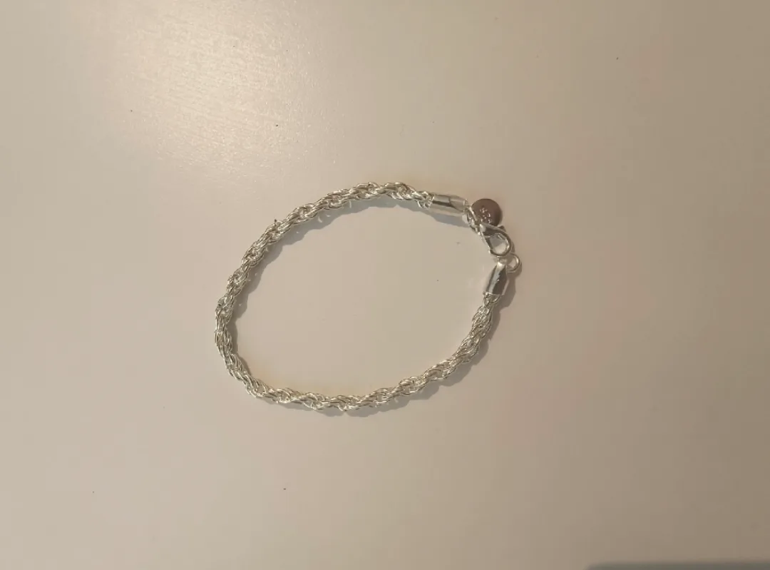 925 Sterling Silver Rope Chain Bracelet thumbnail