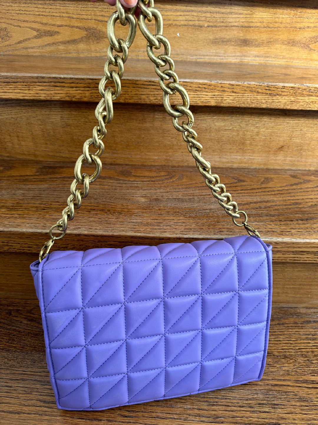 Purple Quilted Chain Bag