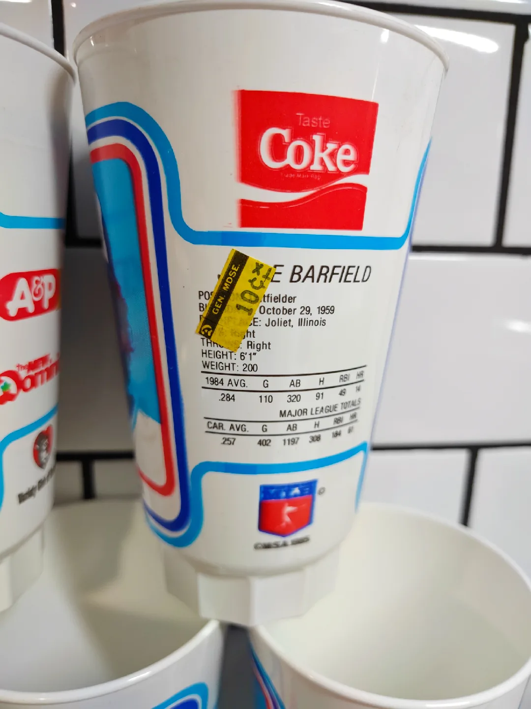 Vintage Rare 1985 Blue Jays Deadstock A&P Coke Cups x36 image indicator(4)