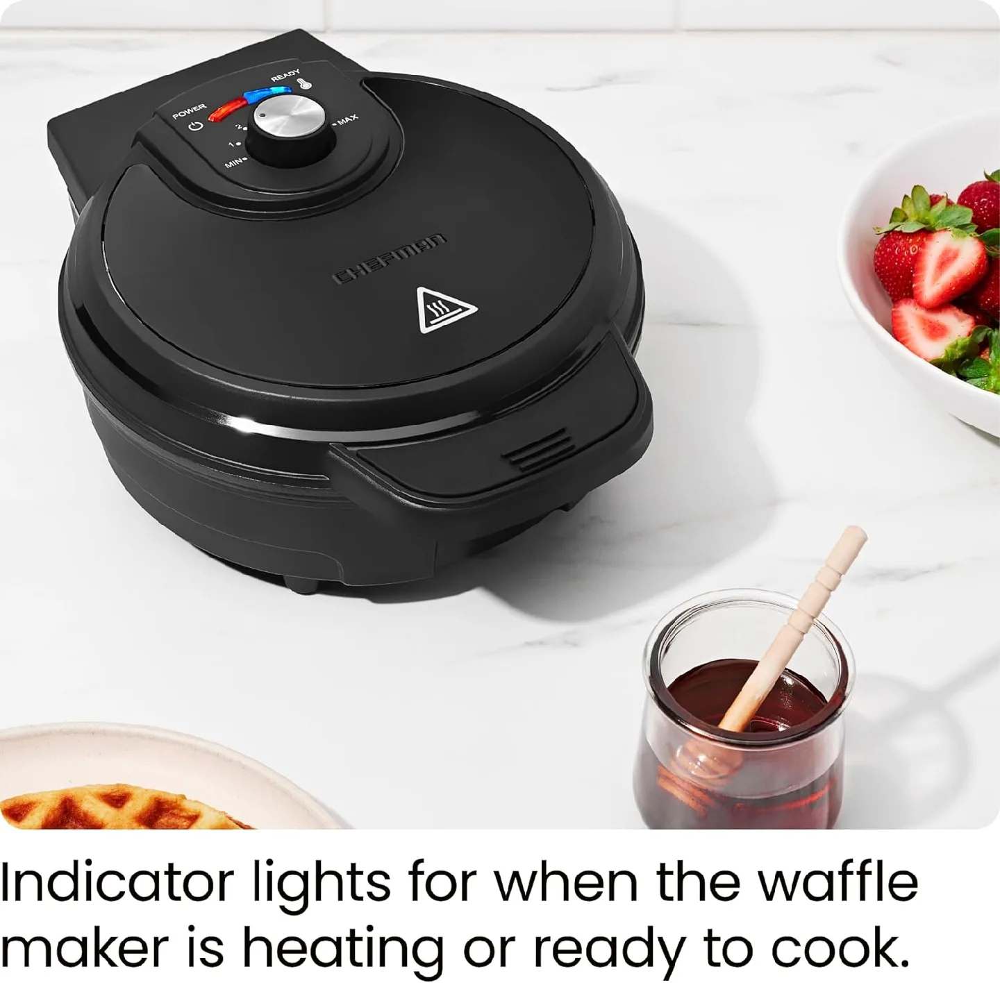 Chefman Anti-Overflow Belgian Waffle Maker image indicator(6)