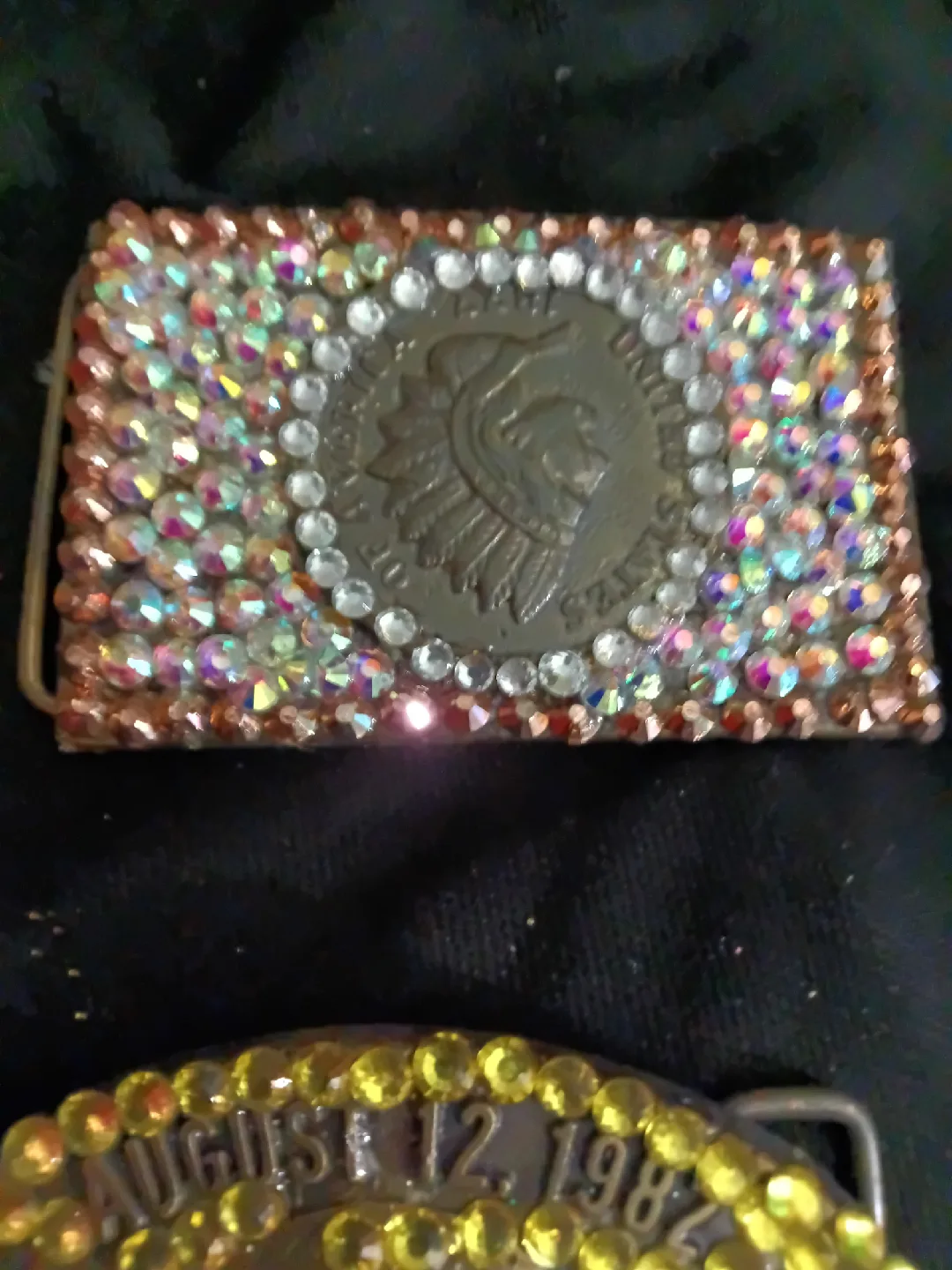 Vintage Rhinestone Eagle Belt Buckle image indicator(4)