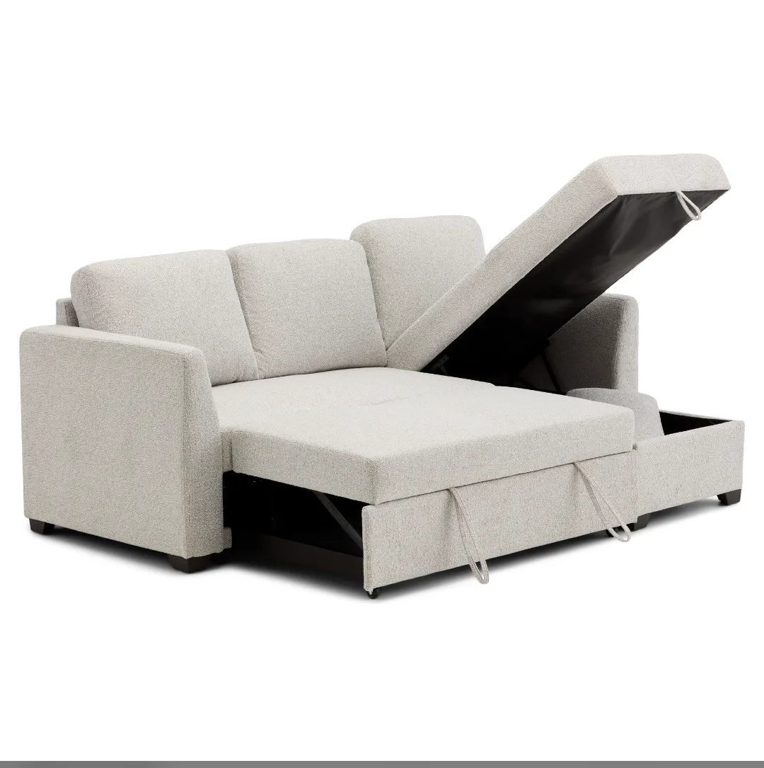Sofa Bed with Chaise Longue and Integrated Storage image indicator(2)