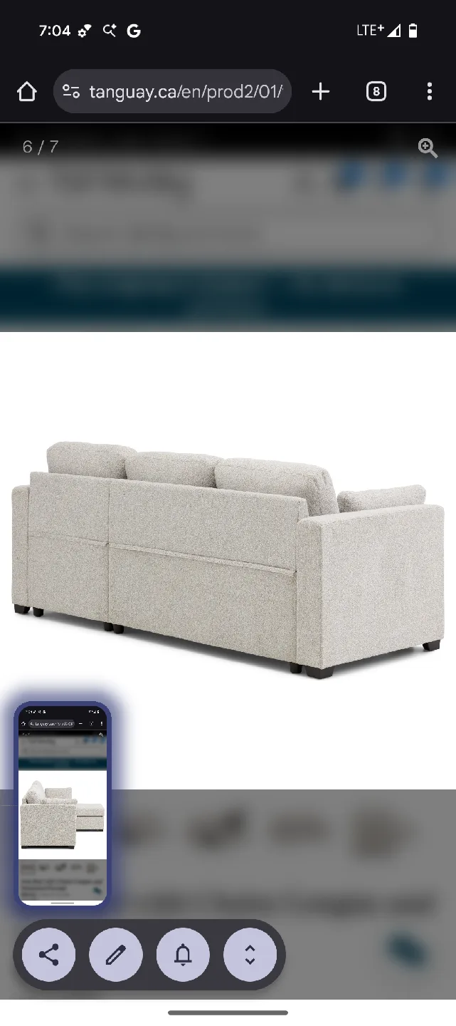 Sofa Bed with Chaise Longue and Integrated Storage image indicator(5)