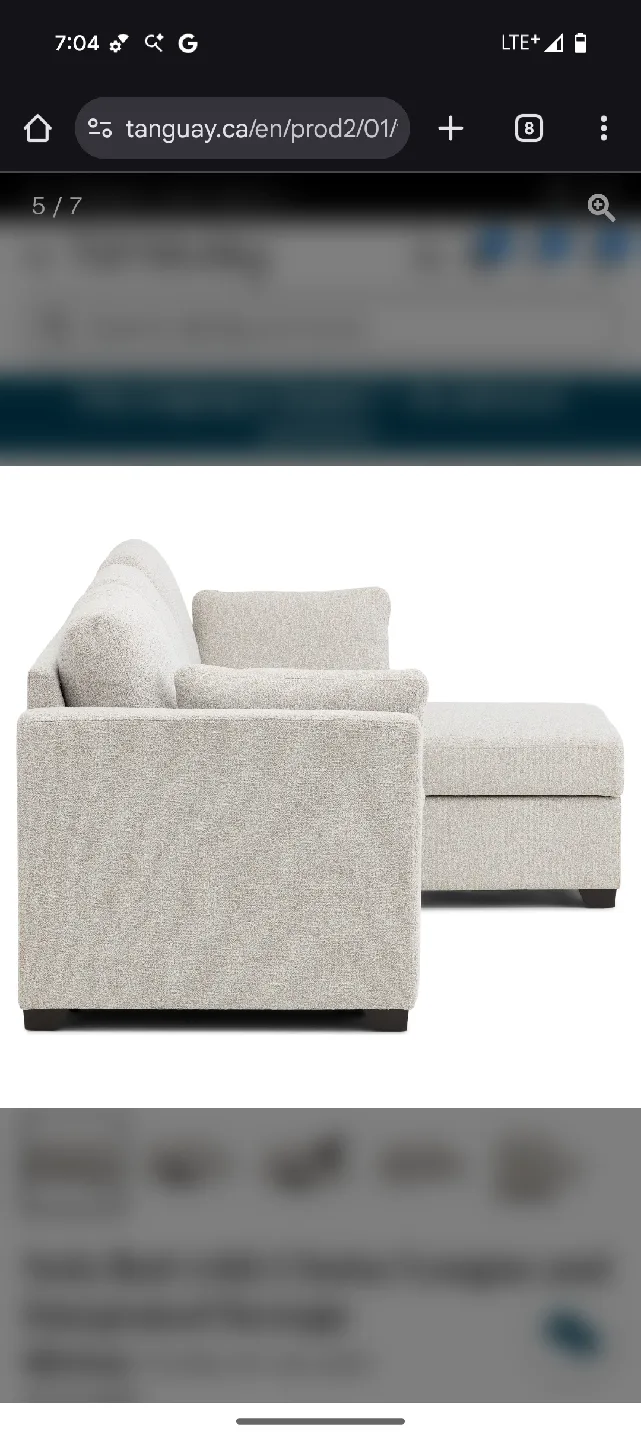 Sofa Bed with Chaise Longue and Integrated Storage image indicator(6)