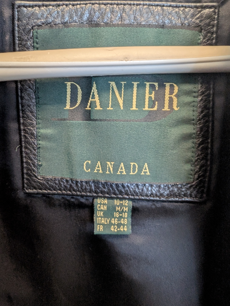 Danier Canada Black Leather Jacket  (Men's Medium) - photo 3