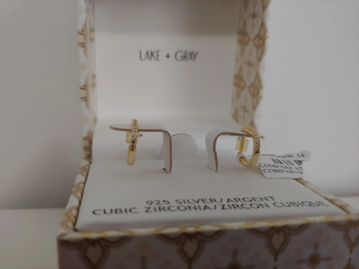 Lake + Gray Gold Hoop Earrings - NEW - photo 5