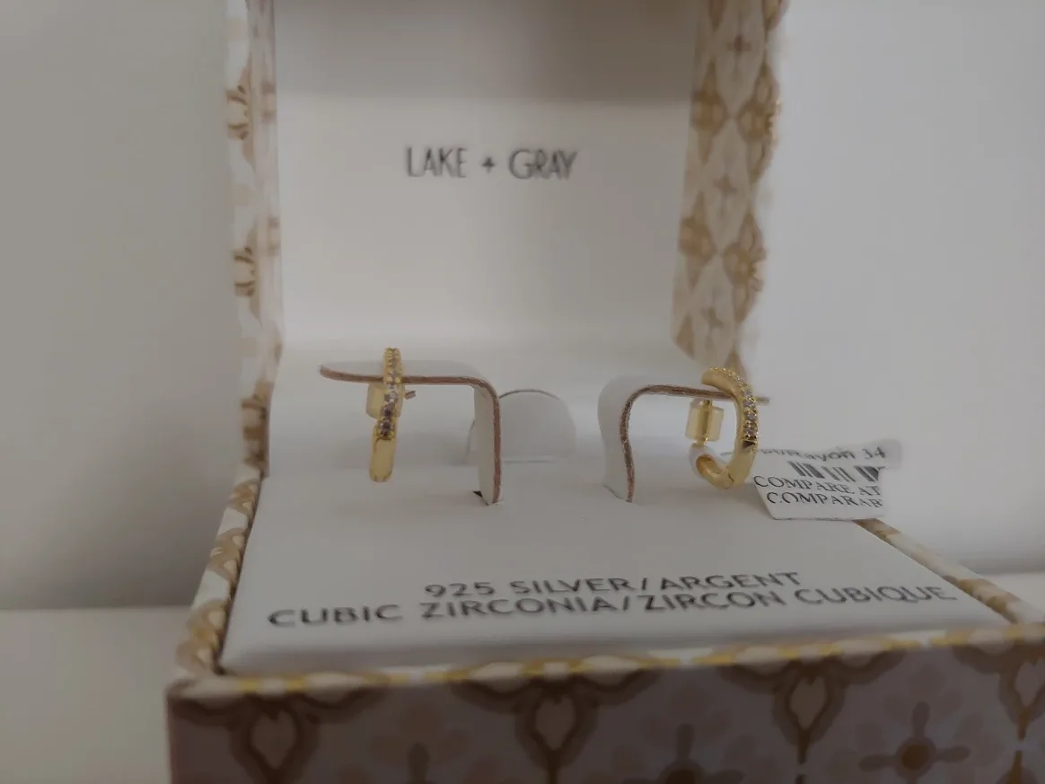 Lake + Gray Gold Hoop Earrings - NEW image indicator(5)