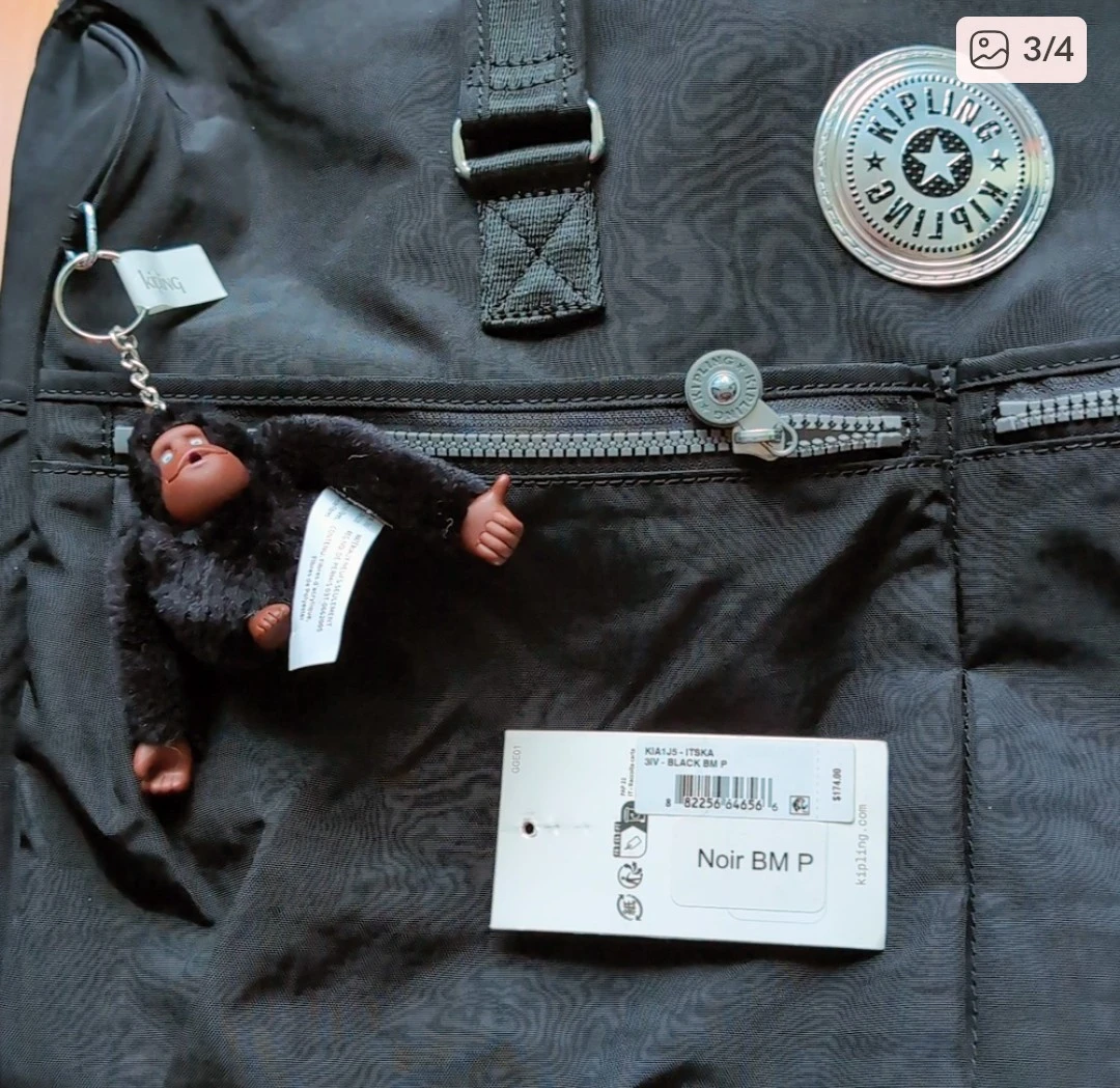 Brand New Kipling Black Travel Duffle Bag - photo 3