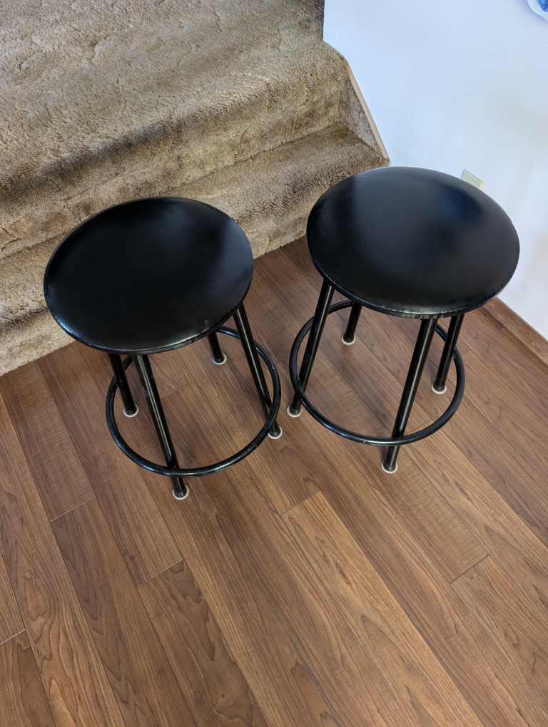 Set of 2 Black Bar Stools - photo 2