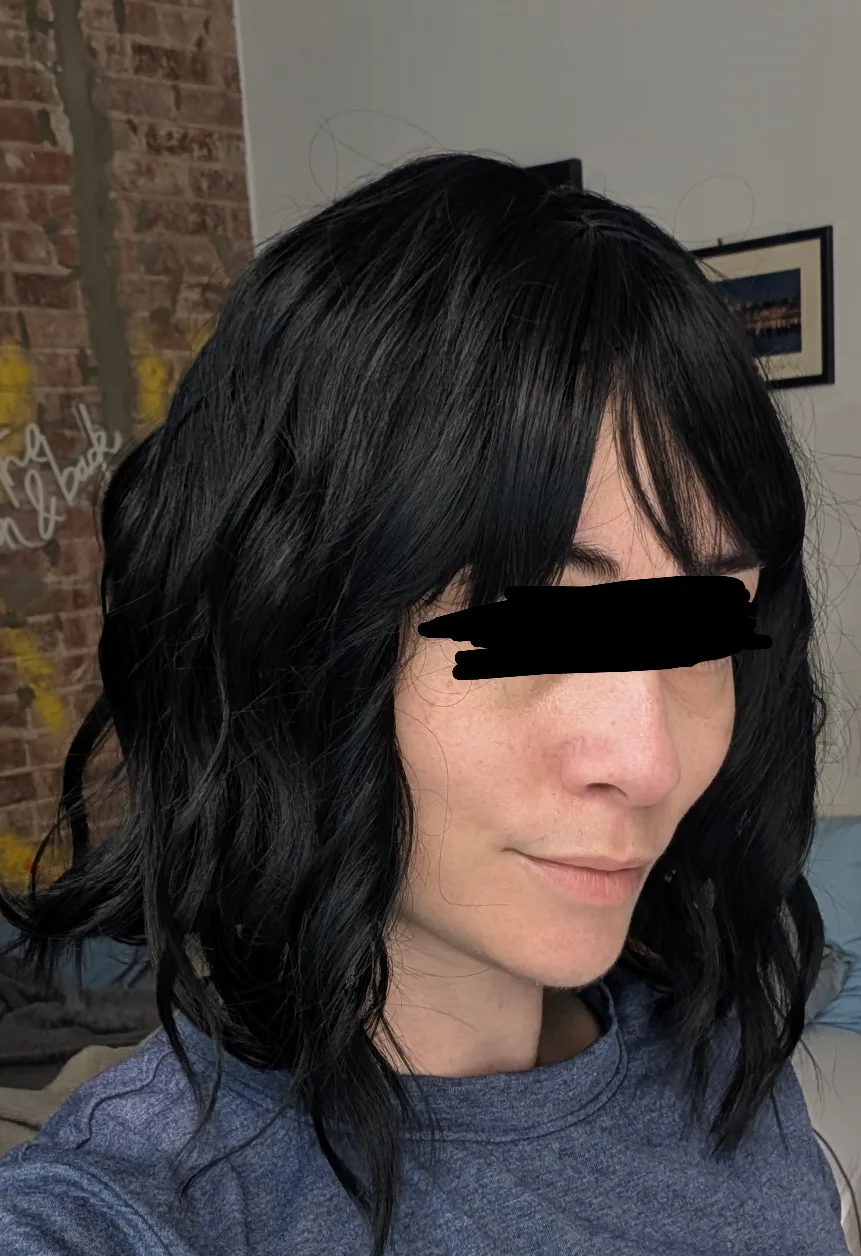 Black curly wig -  heat resistant ! image indicator(7)