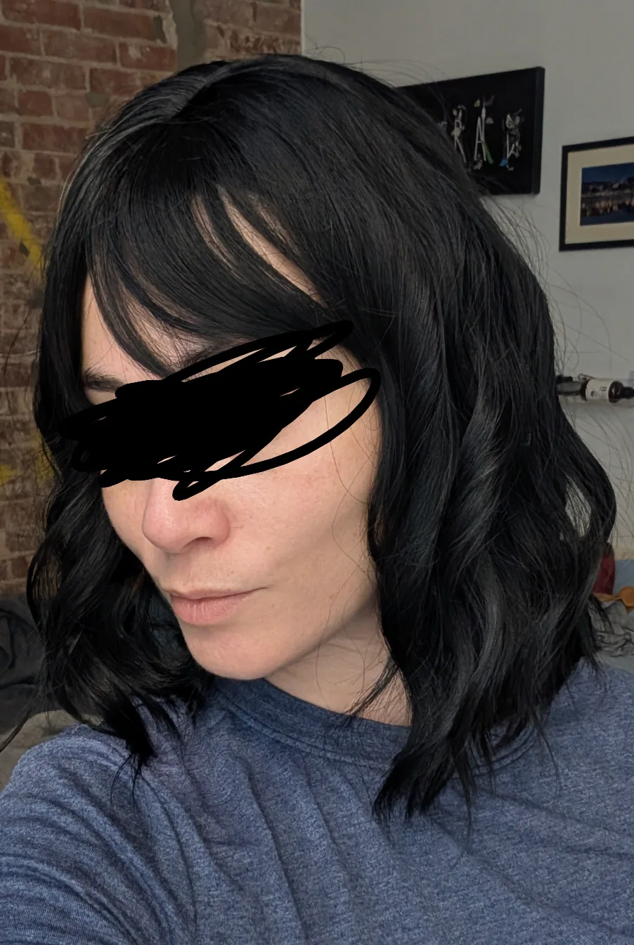 Black curly wig -  heat resistant ! image indicator(9)