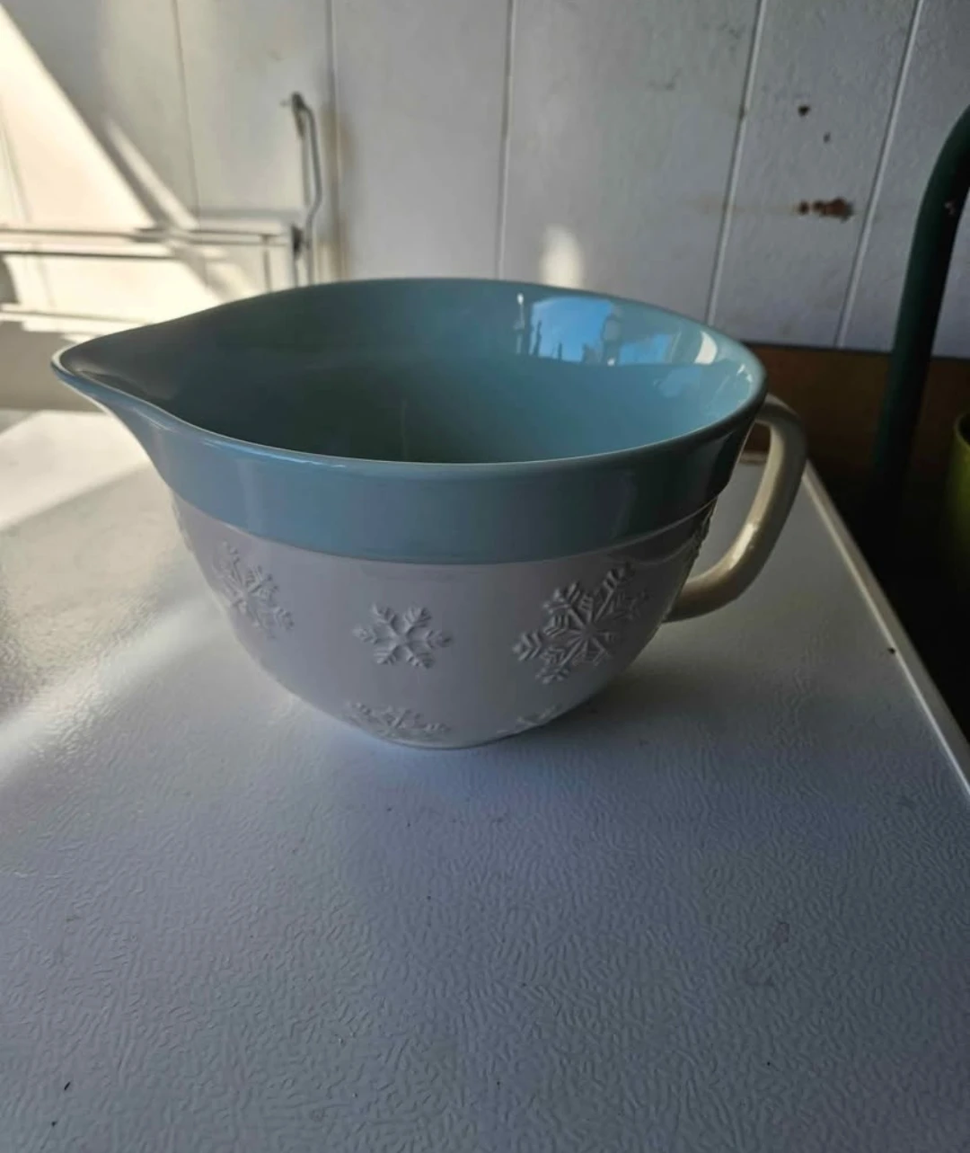 Blue & White Snowflake Mixing Bowl