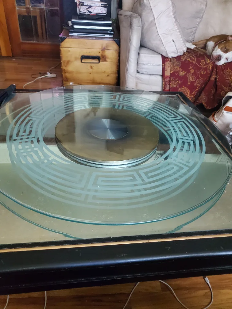 Glass Top Coffee Table with VERSACE Maze Design