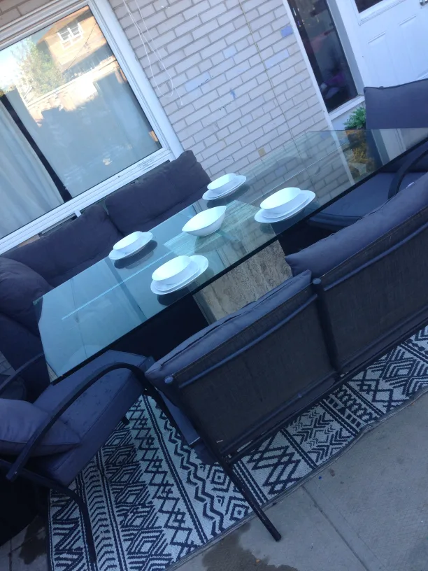 Tavertine Italian Glass Table image indicator(2)