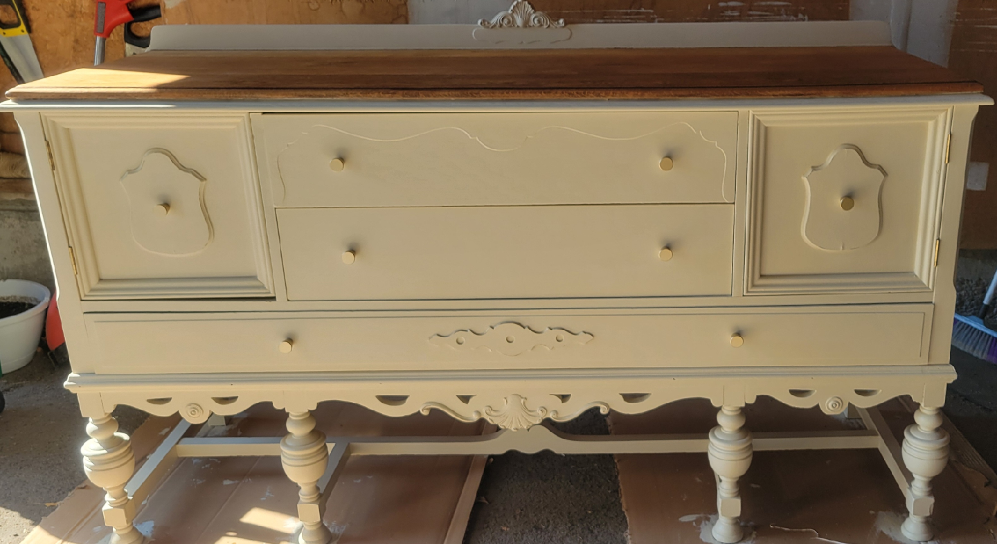 Vintage Style Cream & Wood Buffet - photo 2